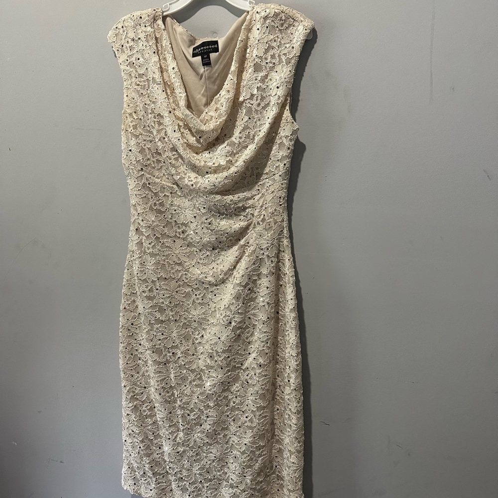 Jessica Howard Cream Lace Midi Dress